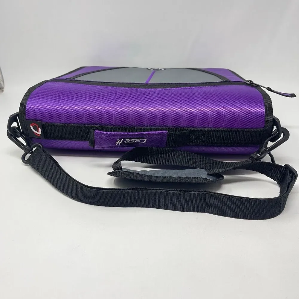 Case It Purple Large Capacity Zipper Binder 3 Rings 3